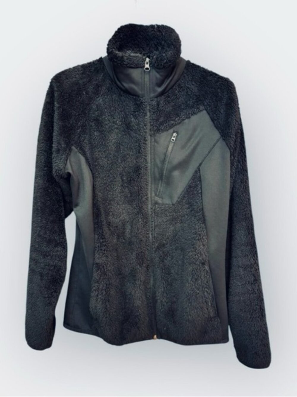 🆕COLUMBIA warm black fleece zip up jacket with three pockets